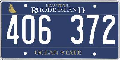 RI license plate 406372