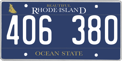 RI license plate 406380