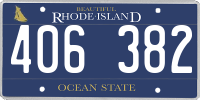 RI license plate 406382