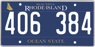 RI license plate 406384