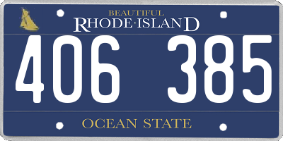 RI license plate 406385