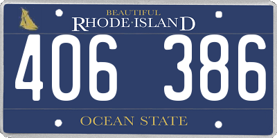 RI license plate 406386