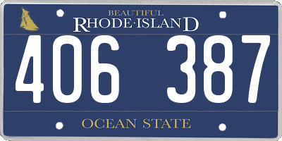 RI license plate 406387