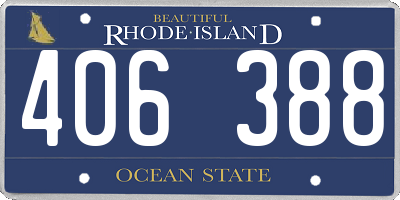RI license plate 406388