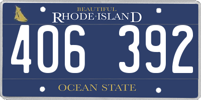 RI license plate 406392