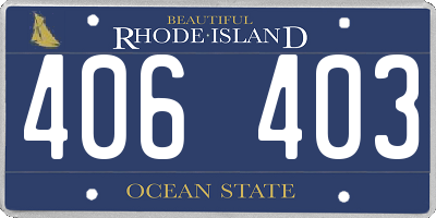 RI license plate 406403