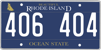 RI license plate 406404