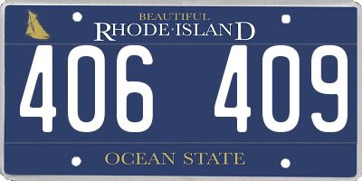 RI license plate 406409