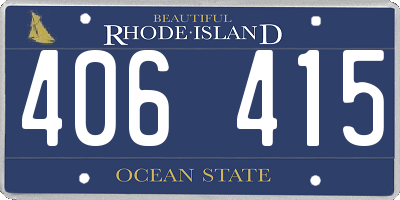 RI license plate 406415