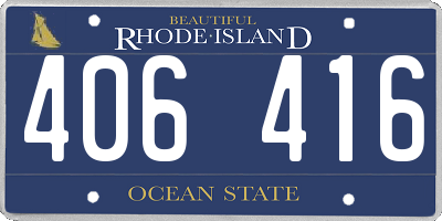 RI license plate 406416