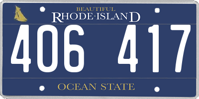 RI license plate 406417