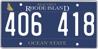 RI license plate 406418