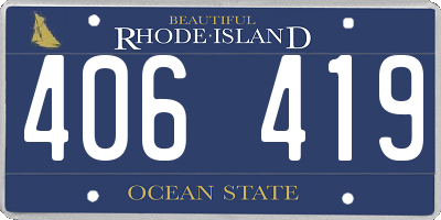 RI license plate 406419