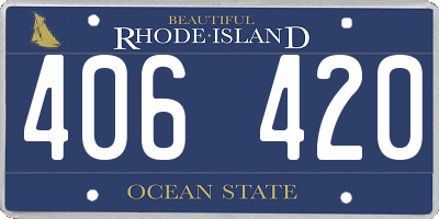 RI license plate 406420