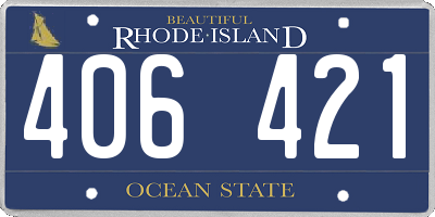 RI license plate 406421