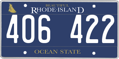 RI license plate 406422
