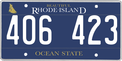 RI license plate 406423