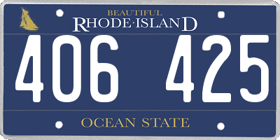 RI license plate 406425
