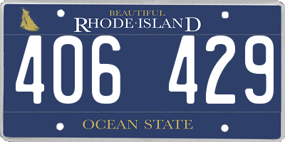 RI license plate 406429