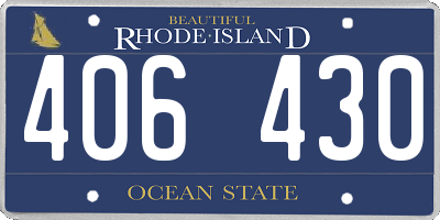 RI license plate 406430