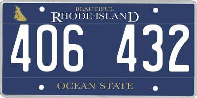 RI license plate 406432