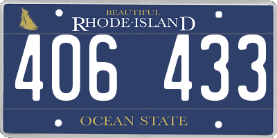RI license plate 406433