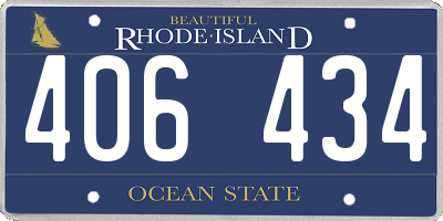 RI license plate 406434