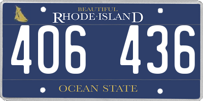 RI license plate 406436