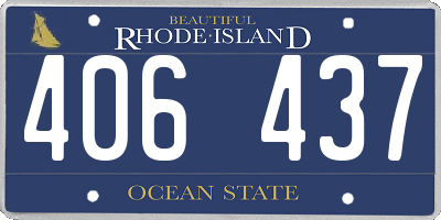 RI license plate 406437