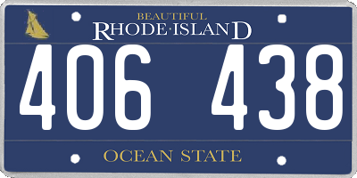 RI license plate 406438
