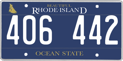 RI license plate 406442
