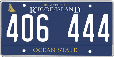 RI license plate 406444