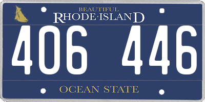 RI license plate 406446