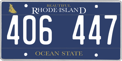 RI license plate 406447