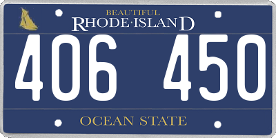 RI license plate 406450