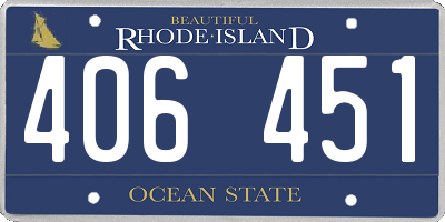 RI license plate 406451