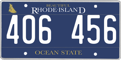 RI license plate 406456