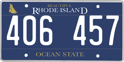 RI license plate 406457