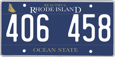 RI license plate 406458