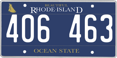 RI license plate 406463