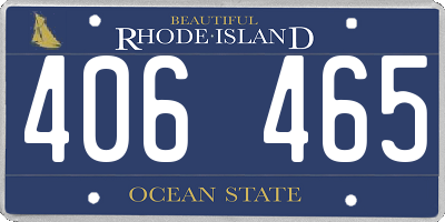 RI license plate 406465