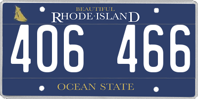 RI license plate 406466