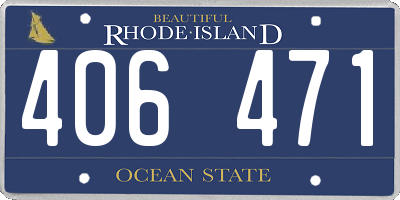 RI license plate 406471