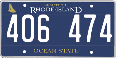 RI license plate 406474