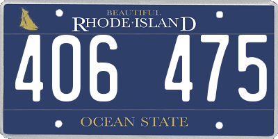 RI license plate 406475