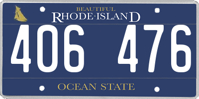 RI license plate 406476