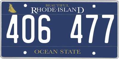 RI license plate 406477