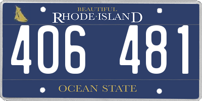 RI license plate 406481