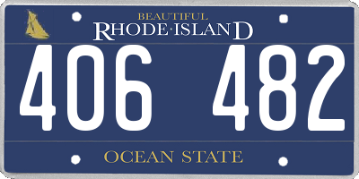 RI license plate 406482