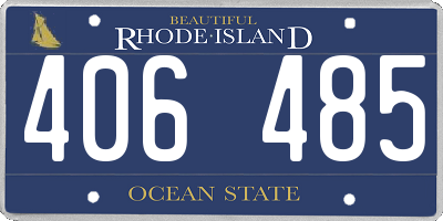 RI license plate 406485